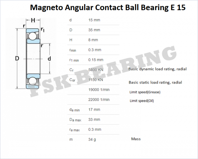 Magneto E 15 اضعا الكرة الاتصال الزاوي لآلة نقش قفص نحاسي 0