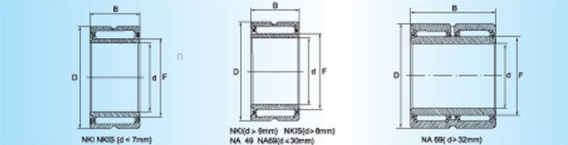 تحميل ثقيل NKIS15-XL ، NKIS16-XL ، NKIS17-XL محامل أسطوانية إبرة مع الحلقة الداخلية 6